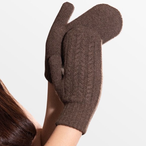 Natural Brown Yak wool mittens, Warm winter mittens, Cozy mittens, Best mittens - Picture 2 of 9